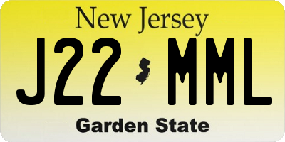 NJ license plate J22MML