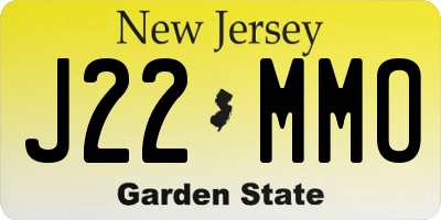 NJ license plate J22MMO