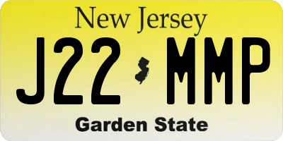 NJ license plate J22MMP
