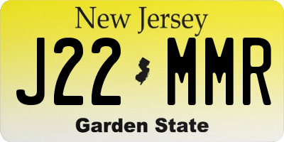 NJ license plate J22MMR