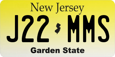 NJ license plate J22MMS