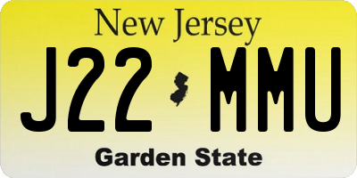 NJ license plate J22MMU