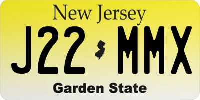 NJ license plate J22MMX