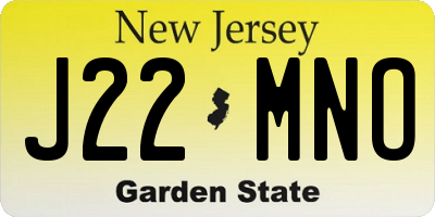 NJ license plate J22MNO