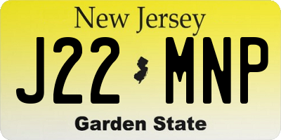 NJ license plate J22MNP