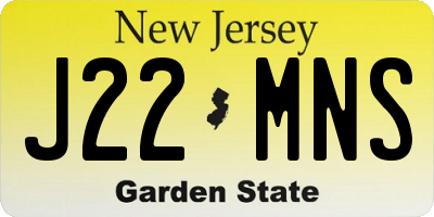 NJ license plate J22MNS