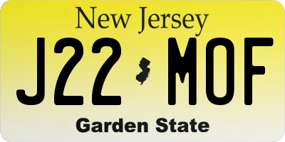 NJ license plate J22MOF