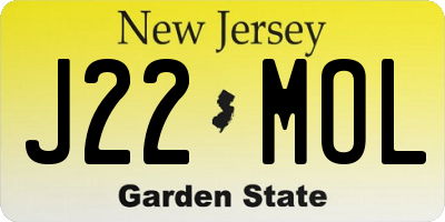 NJ license plate J22MOL