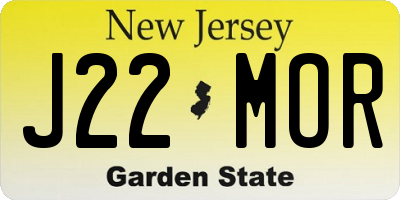 NJ license plate J22MOR