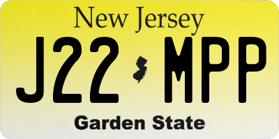 NJ license plate J22MPP
