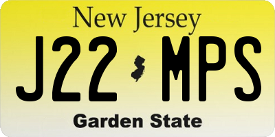 NJ license plate J22MPS
