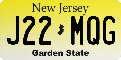 NJ license plate J22MQG