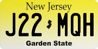 NJ license plate J22MQH