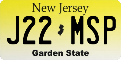 NJ license plate J22MSP