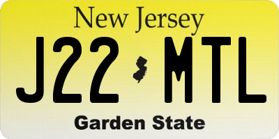 NJ license plate J22MTL