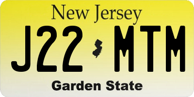 NJ license plate J22MTM