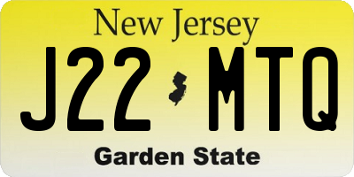 NJ license plate J22MTQ