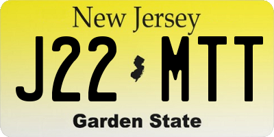 NJ license plate J22MTT