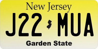 NJ license plate J22MUA