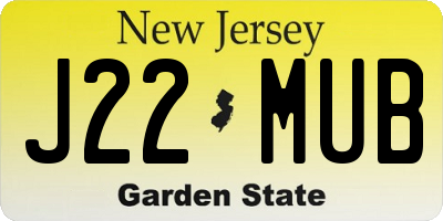 NJ license plate J22MUB