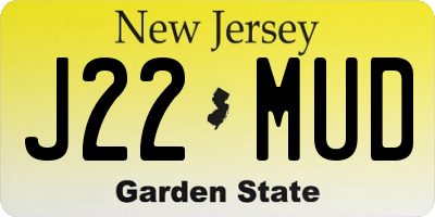 NJ license plate J22MUD