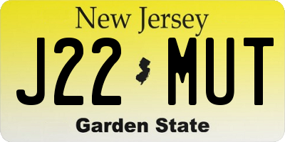 NJ license plate J22MUT