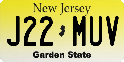 NJ license plate J22MUV