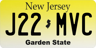 NJ license plate J22MVC