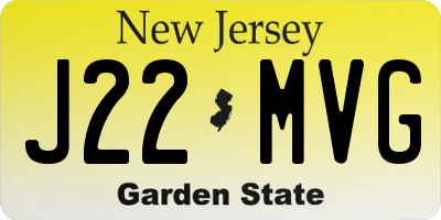 NJ license plate J22MVG
