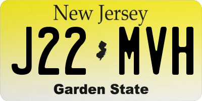 NJ license plate J22MVH