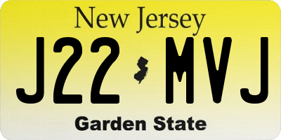 NJ license plate J22MVJ