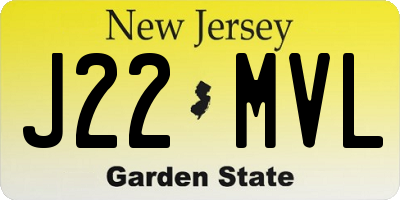 NJ license plate J22MVL