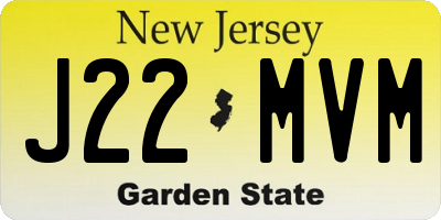 NJ license plate J22MVM