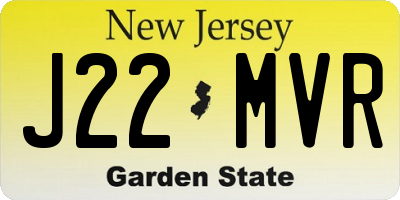 NJ license plate J22MVR