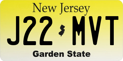 NJ license plate J22MVT