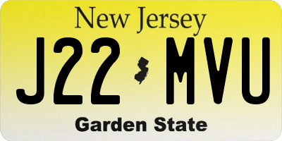 NJ license plate J22MVU