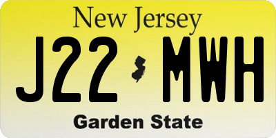 NJ license plate J22MWH