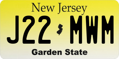 NJ license plate J22MWM