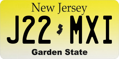 NJ license plate J22MXI
