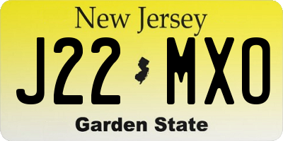 NJ license plate J22MXO