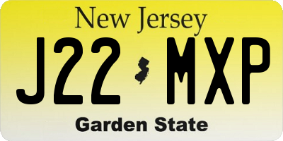 NJ license plate J22MXP