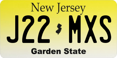NJ license plate J22MXS