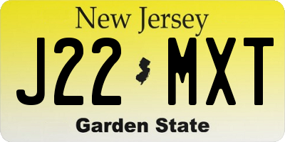 NJ license plate J22MXT