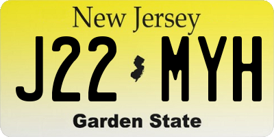 NJ license plate J22MYH