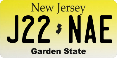 NJ license plate J22NAE