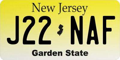 NJ license plate J22NAF