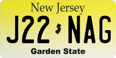 NJ license plate J22NAG