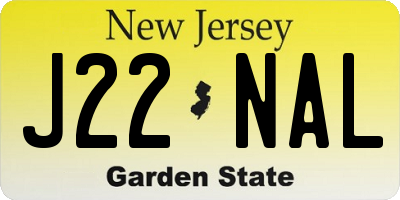 NJ license plate J22NAL
