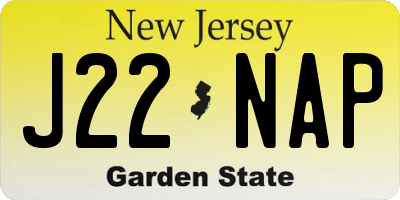 NJ license plate J22NAP