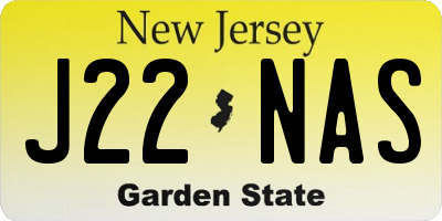 NJ license plate J22NAS